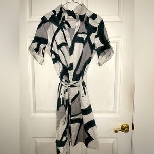 Shirt dress geometric pattern